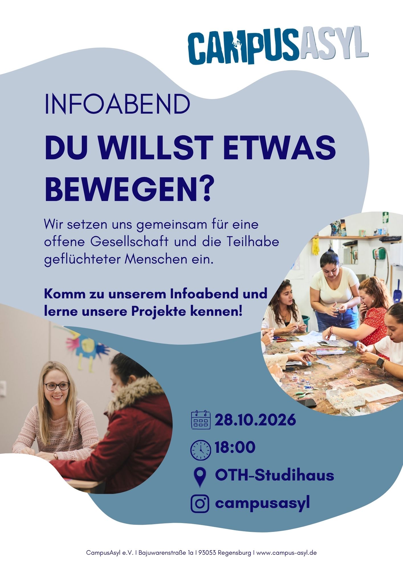 Jetzt aktiv werden bei CampusAsyl – Einladung zum Infoabend und zur Mitgliederversammlung